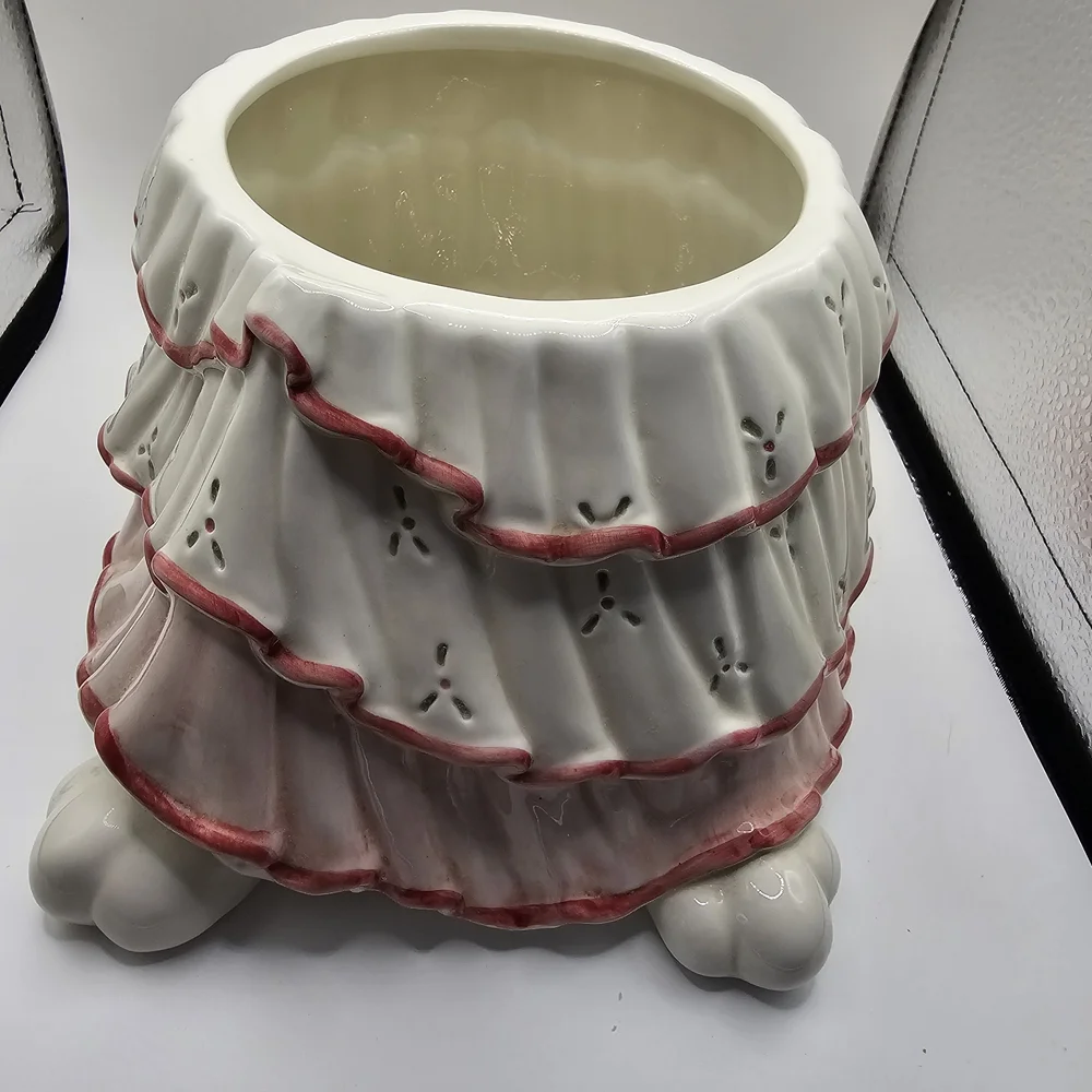 Fitz and Floyd scarlett O'hare Hand Painted Bunny rabbit Cookie jar - Picture 9 of 9